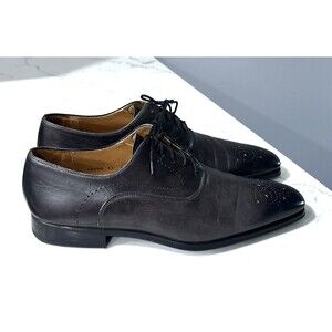 Magnanni Medallion Toe Oxfords Mens 13 Leather Gray Lace Up Dress Shoe